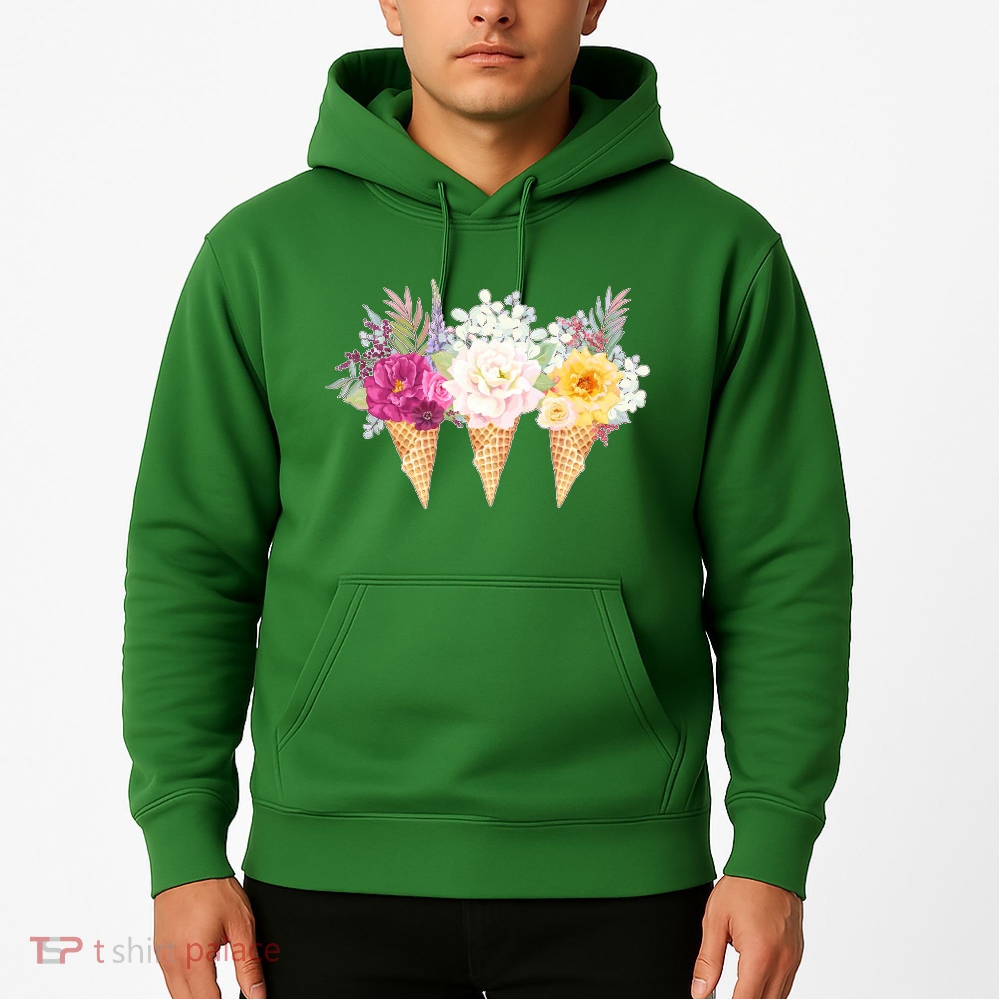 Cute Flower Ice Cream Cone Bouquets Hoodie