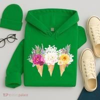 Cute Flower Ice Cream Cone Bouquets Hoodie thumb 4