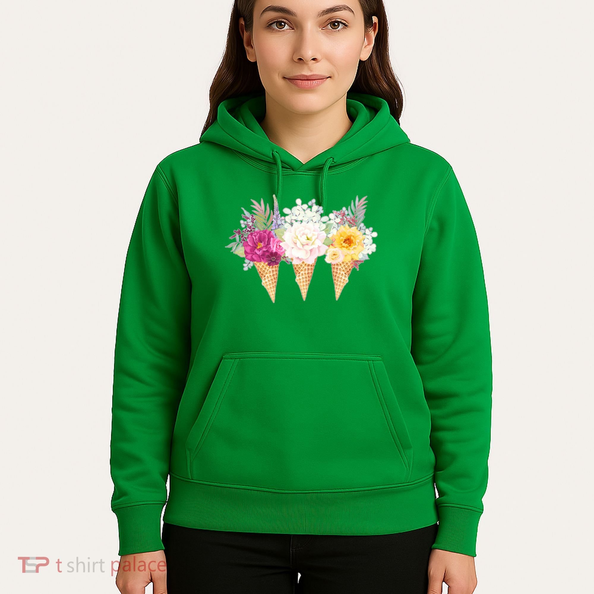 Cute Flower Ice Cream Cone Bouquets Hoodie