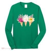 Cute Flower Ice Cream Cone Bouquets Long Sleeve Shirt thumb 0