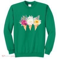 Cute Flower Ice Cream Cone Bouquets Sweatshirt thumb 0