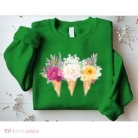 Cute Flower Ice Cream Cone Bouquets Sweatshirt thumb 2