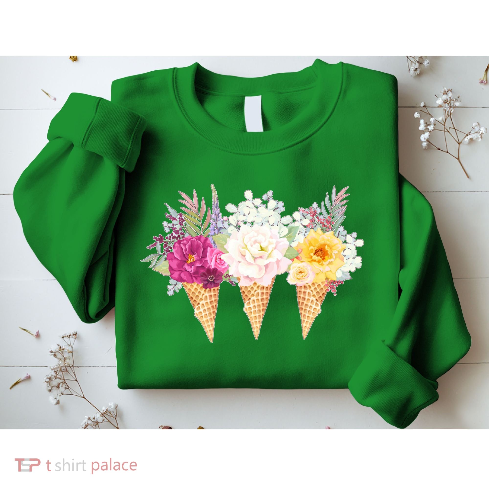 Cute Flower Ice Cream Cone Bouquets Sweatshirt