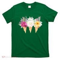 Cute Flower Ice Cream Cone Bouquets T-Shirt thumb 0