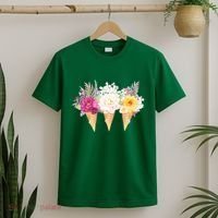 Cute Flower Ice Cream Cone Bouquets T-Shirt thumb 2