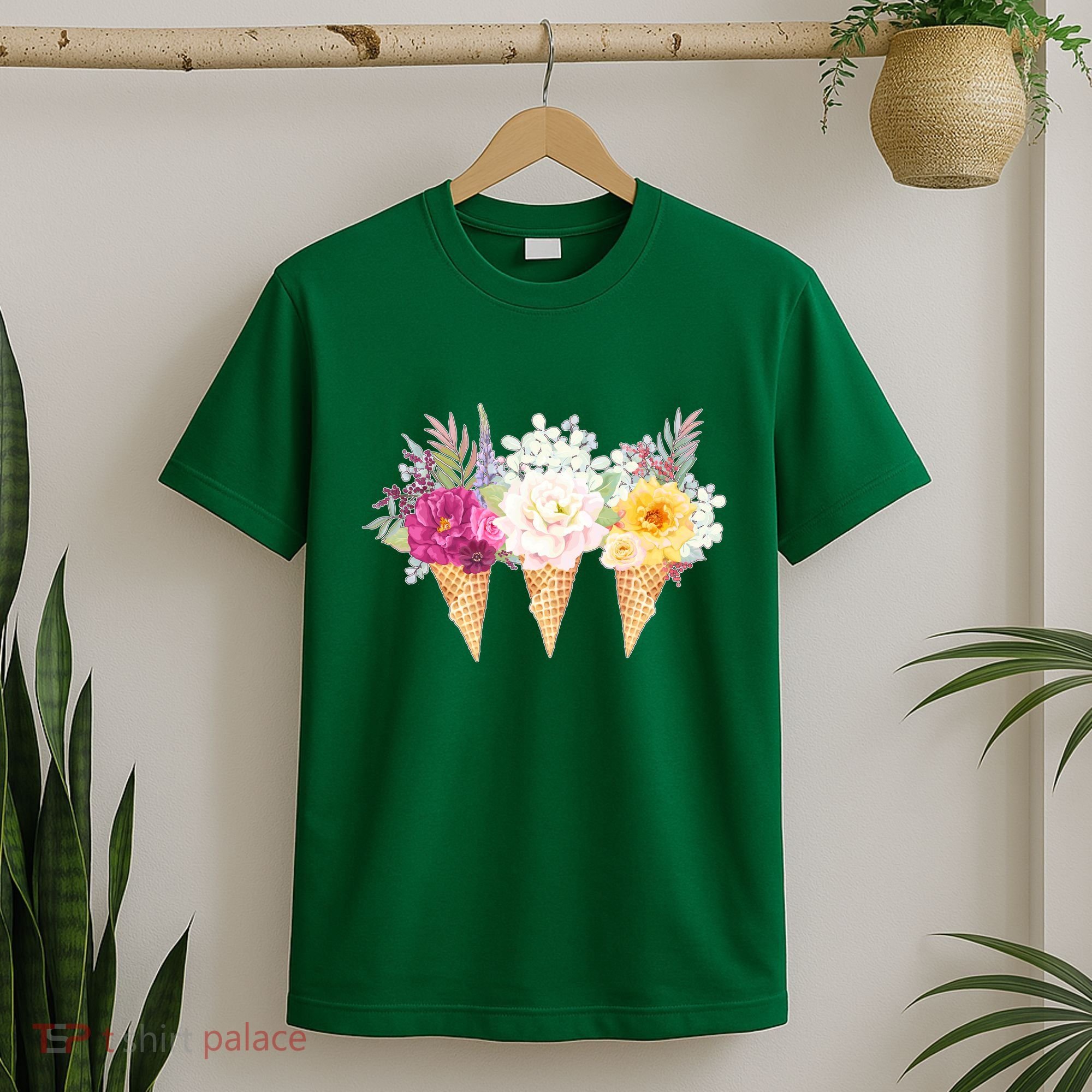 Cute Flower Ice Cream Cone Bouquets T-Shirt