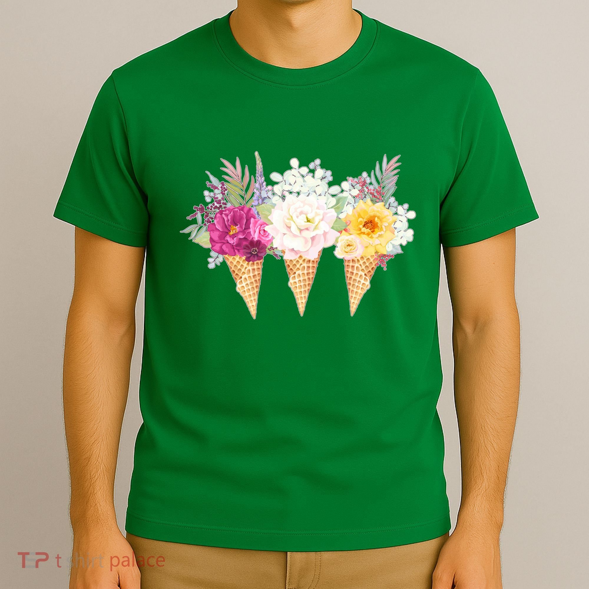 Cute Flower Ice Cream Cone Bouquets T-Shirt