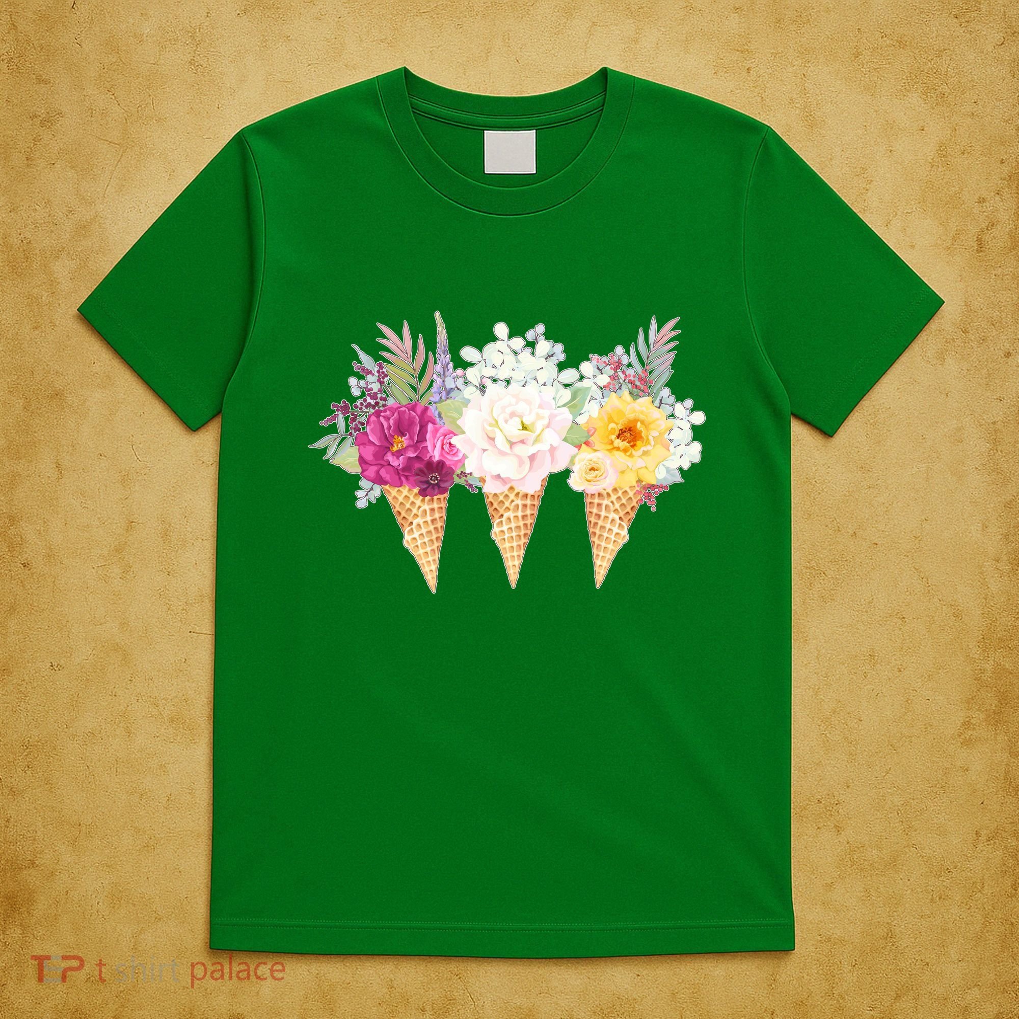 Cute Flower Ice Cream Cone Bouquets T-Shirt