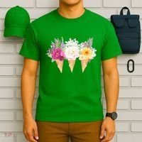 Cute Flower Ice Cream Cone Bouquets T-Shirt thumb 6