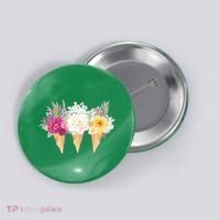 Cute Flower Ice Cream Cone Bouquets Button thumb 0