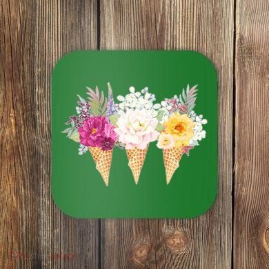 Cute Flower Ice Cream Cone Bouquets Coaster