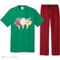 Cute Flower Ice Cream Cone Bouquets Pajama Set thumb 0