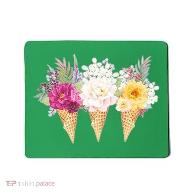 Cute Flower Ice Cream Cone Bouquets Mousepad