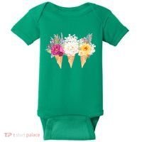 Cute Flower Ice Cream Cone Bouquets Baby Bodysuit thumb 0