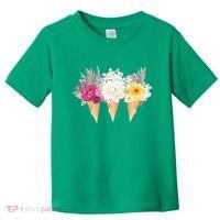 Cute Flower Ice Cream Cone Bouquets Toddler T-Shirt thumb 0
