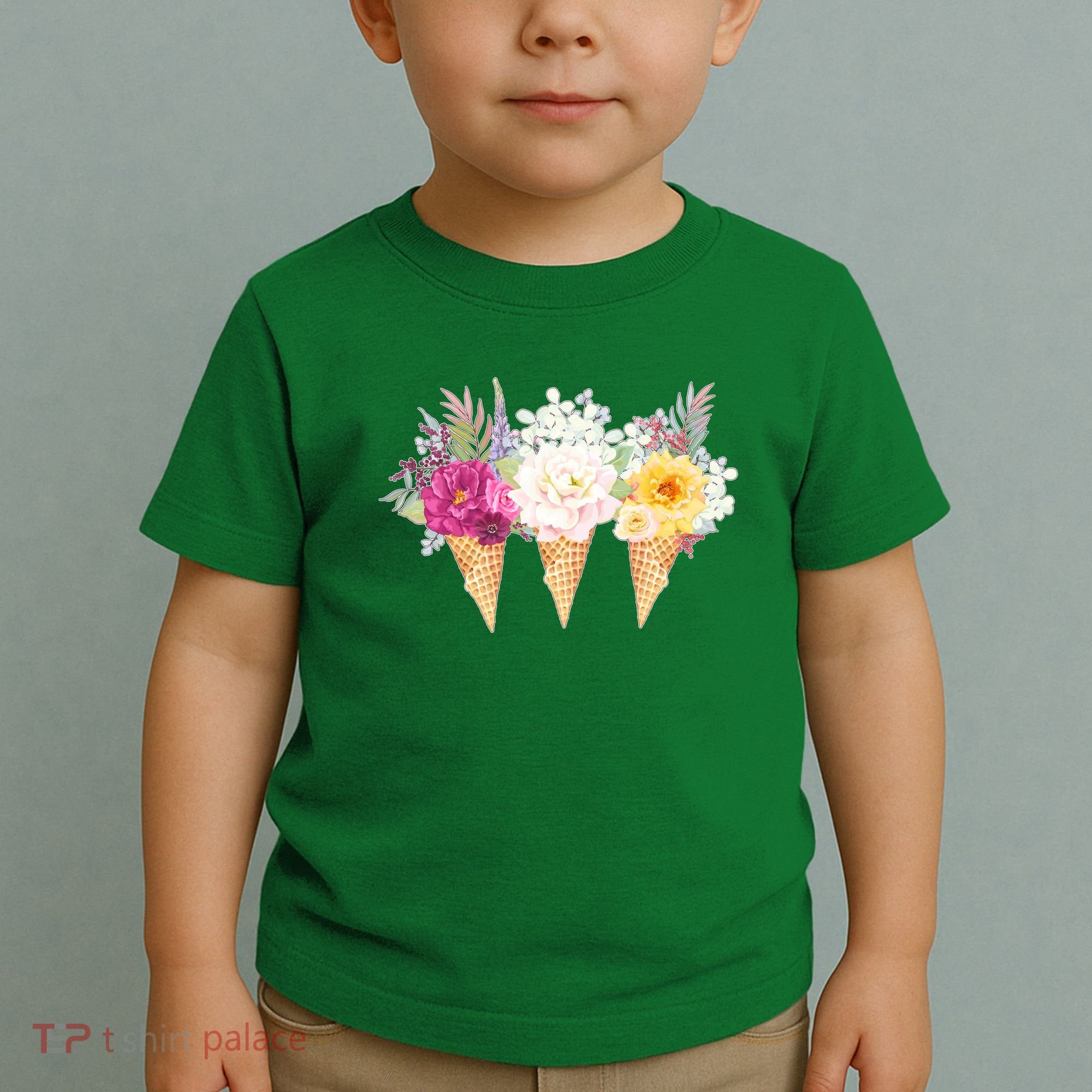 Cute Flower Ice Cream Cone Bouquets Toddler T-Shirt