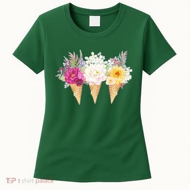 Cute Flower Ice Cream Cone Bouquets Women's T-Shirt