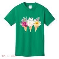 Cute Flower Ice Cream Cone Bouquets Kids T-Shirt thumb 0