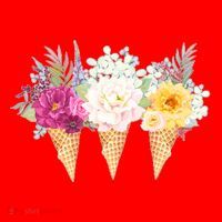 Cute Flower Ice Cream Cone Bouquets Santa Hat thumb 1