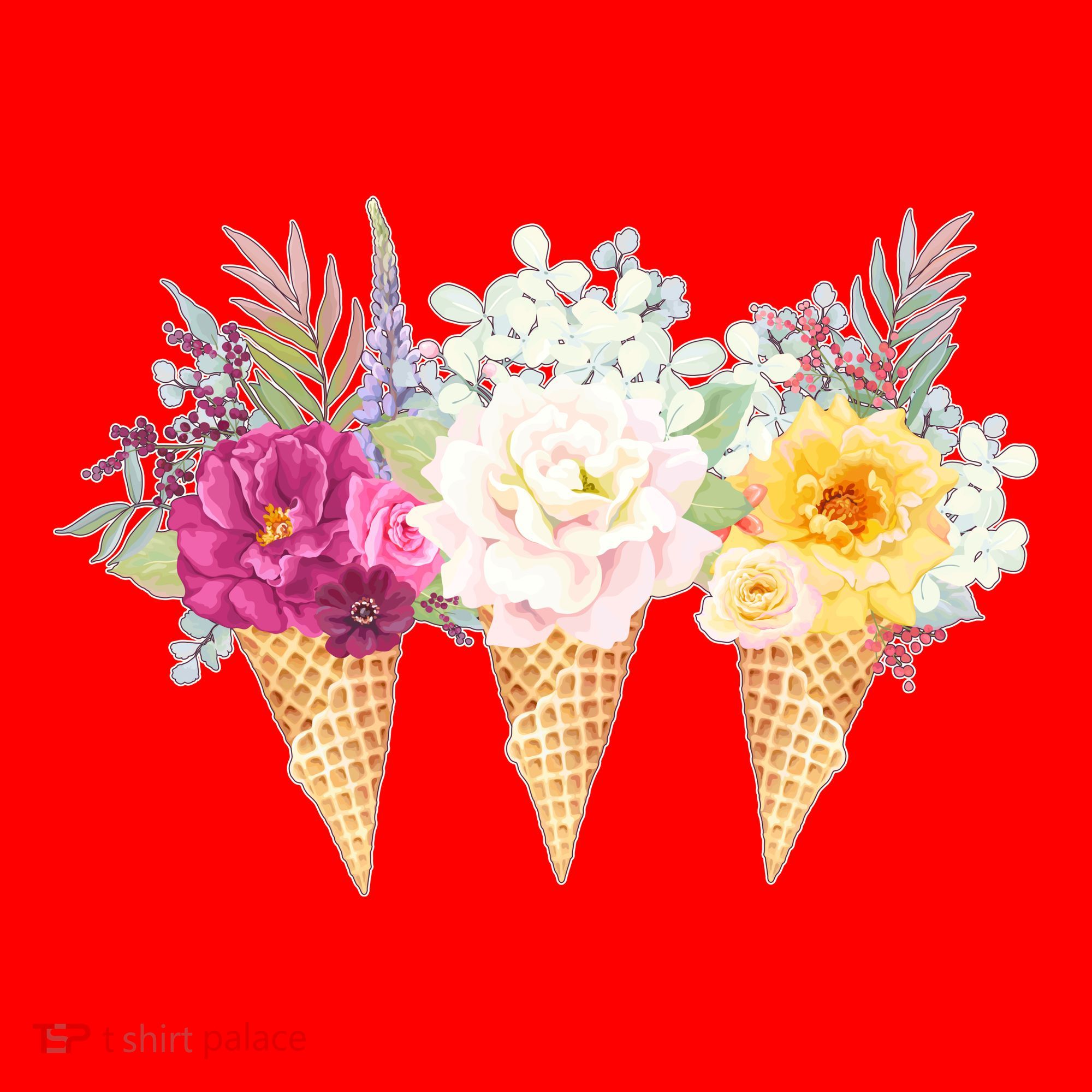 Cute Flower Ice Cream Cone Bouquets Santa Hat