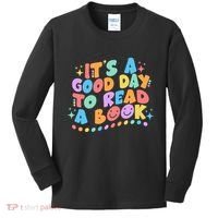 Cute Funny It's A Good Day To Read A Book Kids Long Sleeve Shirt thumb 0