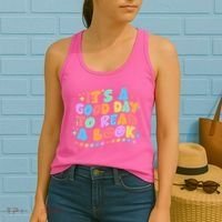 Cute Funny It's A Good Day To Read A Book Women's Tank Top thumb 2