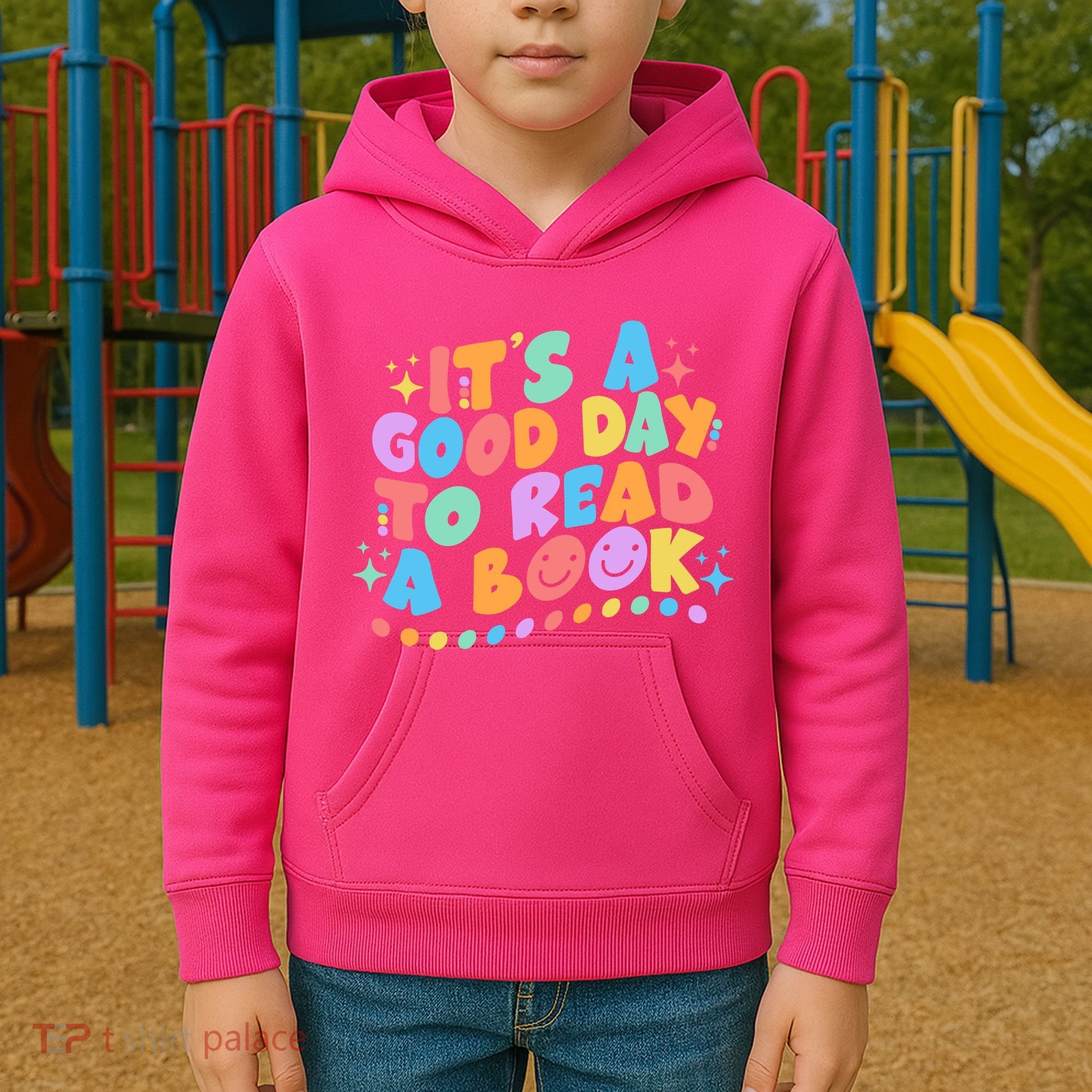 Cute Funny It's A Good Day To Read A Book Kids Hoodie