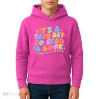 Cute Funny It's A Good Day To Read A Book Kids Hoodie thumb 4