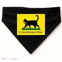 Cat Flag ILl Tread Wherever I Want USA-Made Doggie Bandana thumb 0