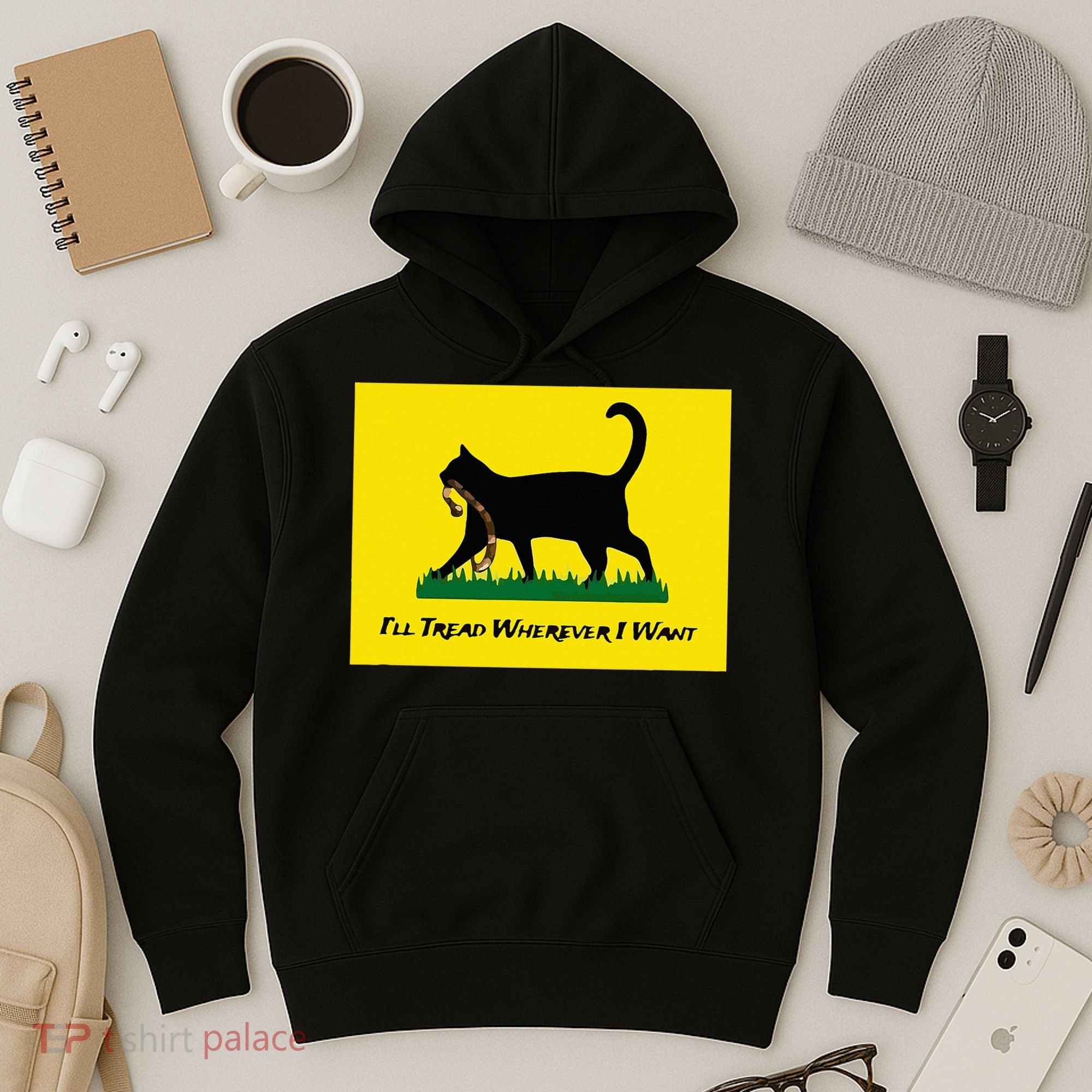 Cat Flag ILl Tread Wherever I Want Hoodie