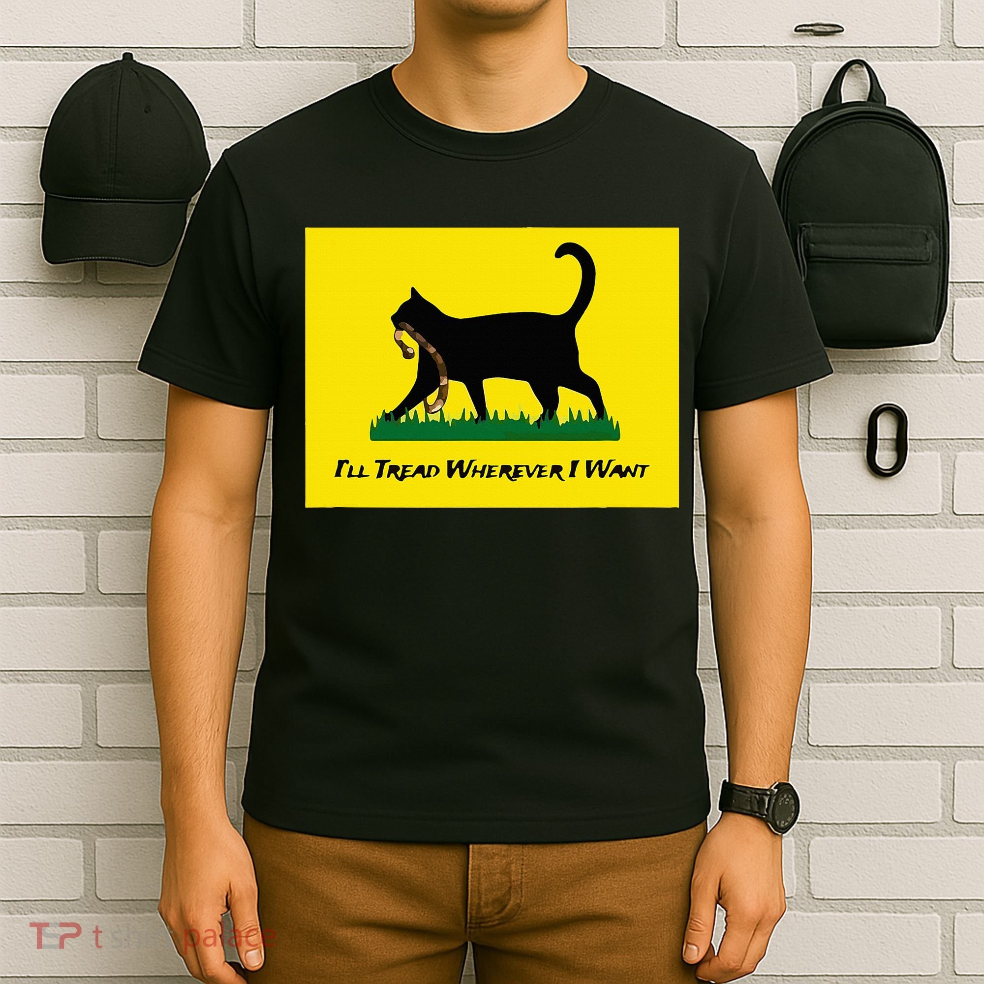 Cat Flag ILl Tread Wherever I Want T-Shirt