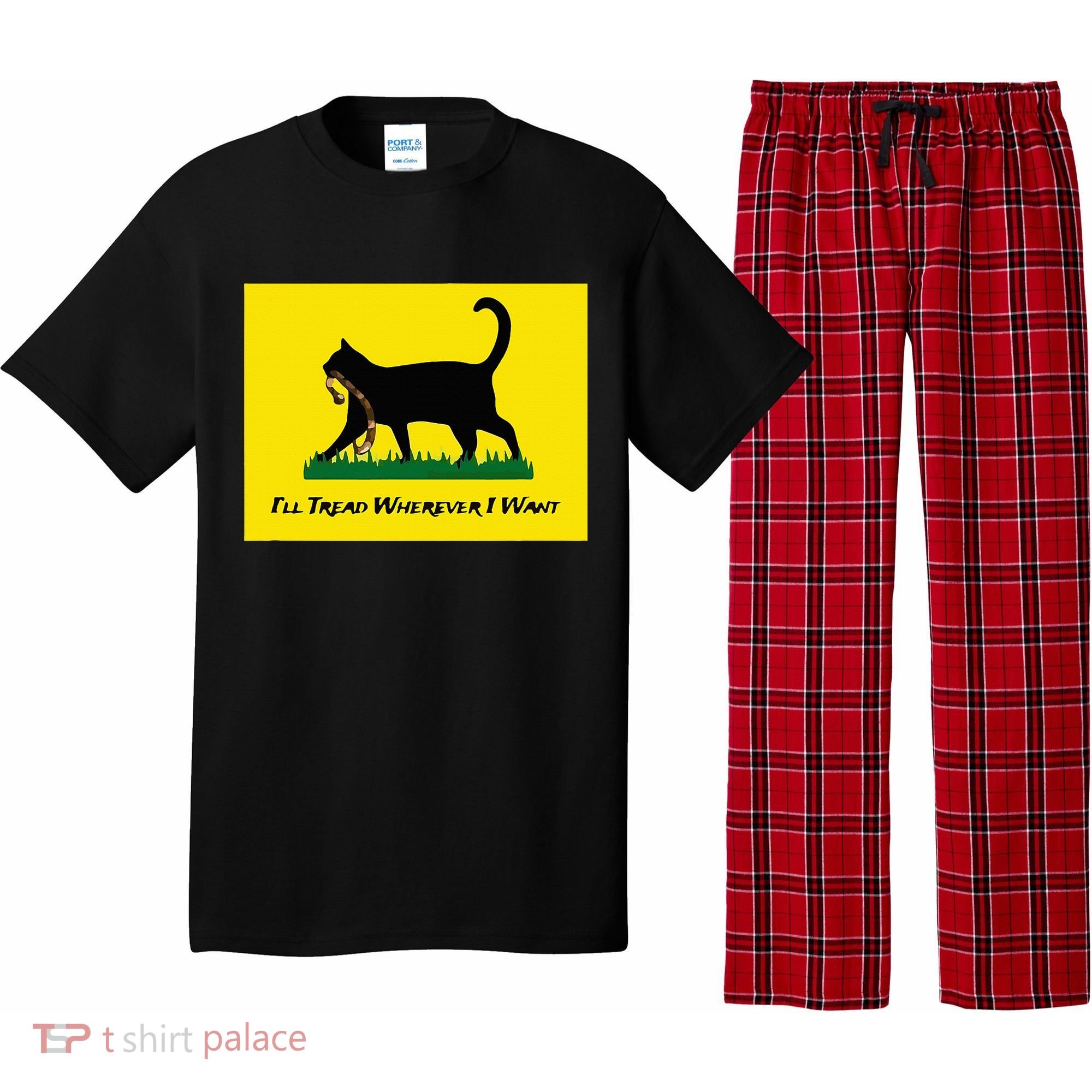 Cat Flag ILl Tread Wherever I Want Pajama Set