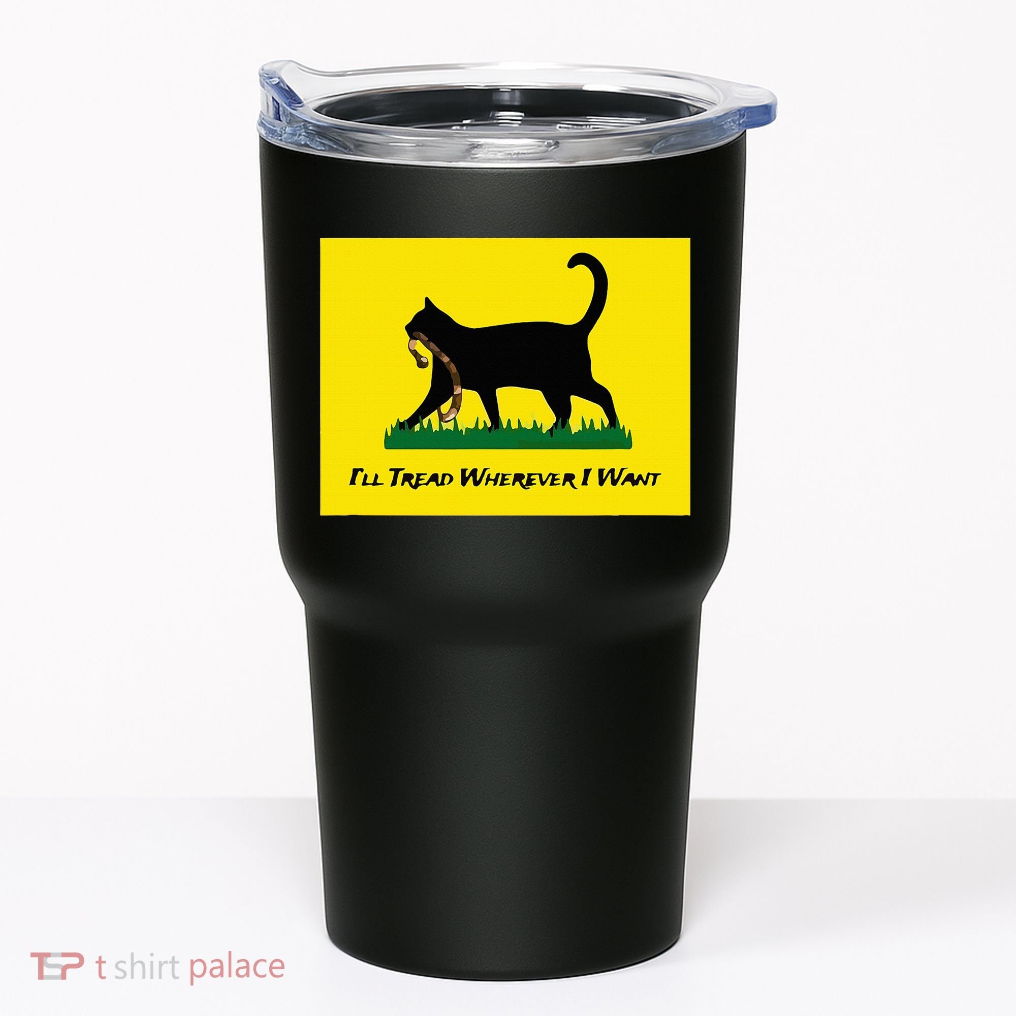 Cat Flag ILl Tread Wherever I Want Tumbler