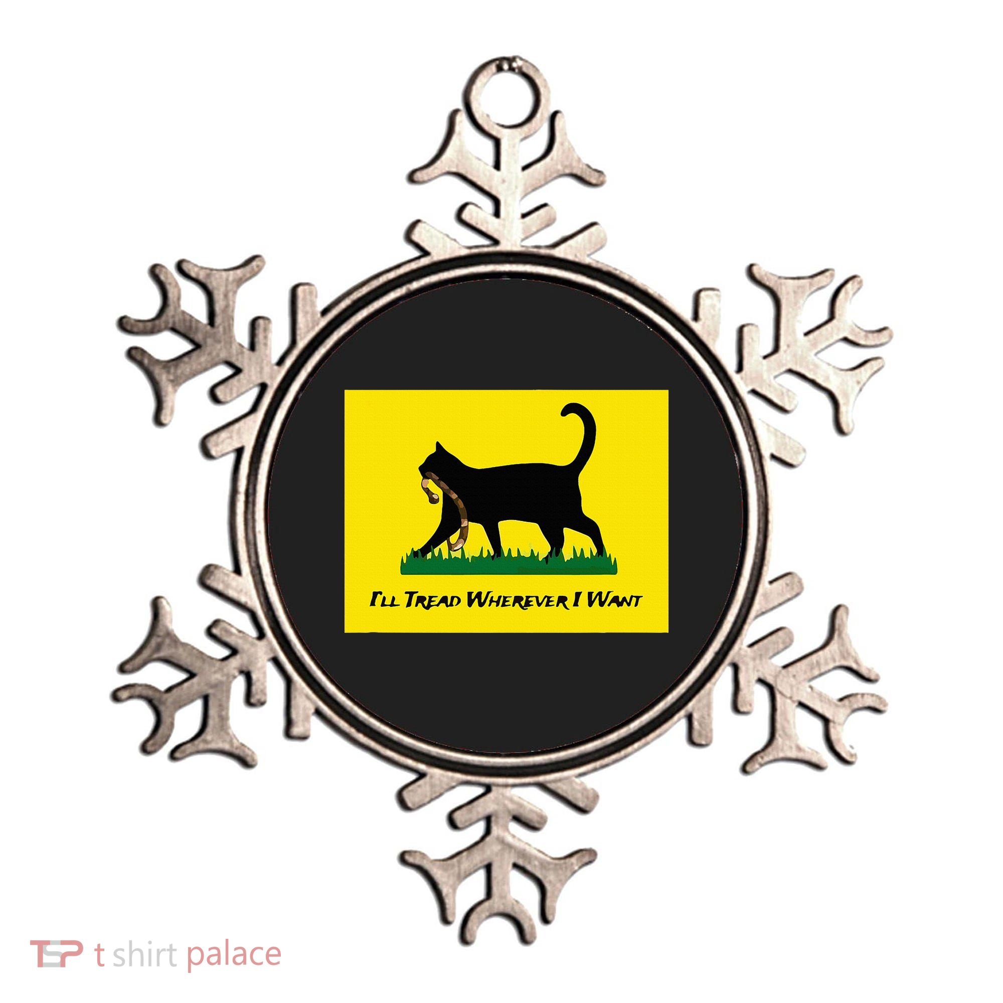 Cat Flag ILl Tread Wherever I Want Ornament