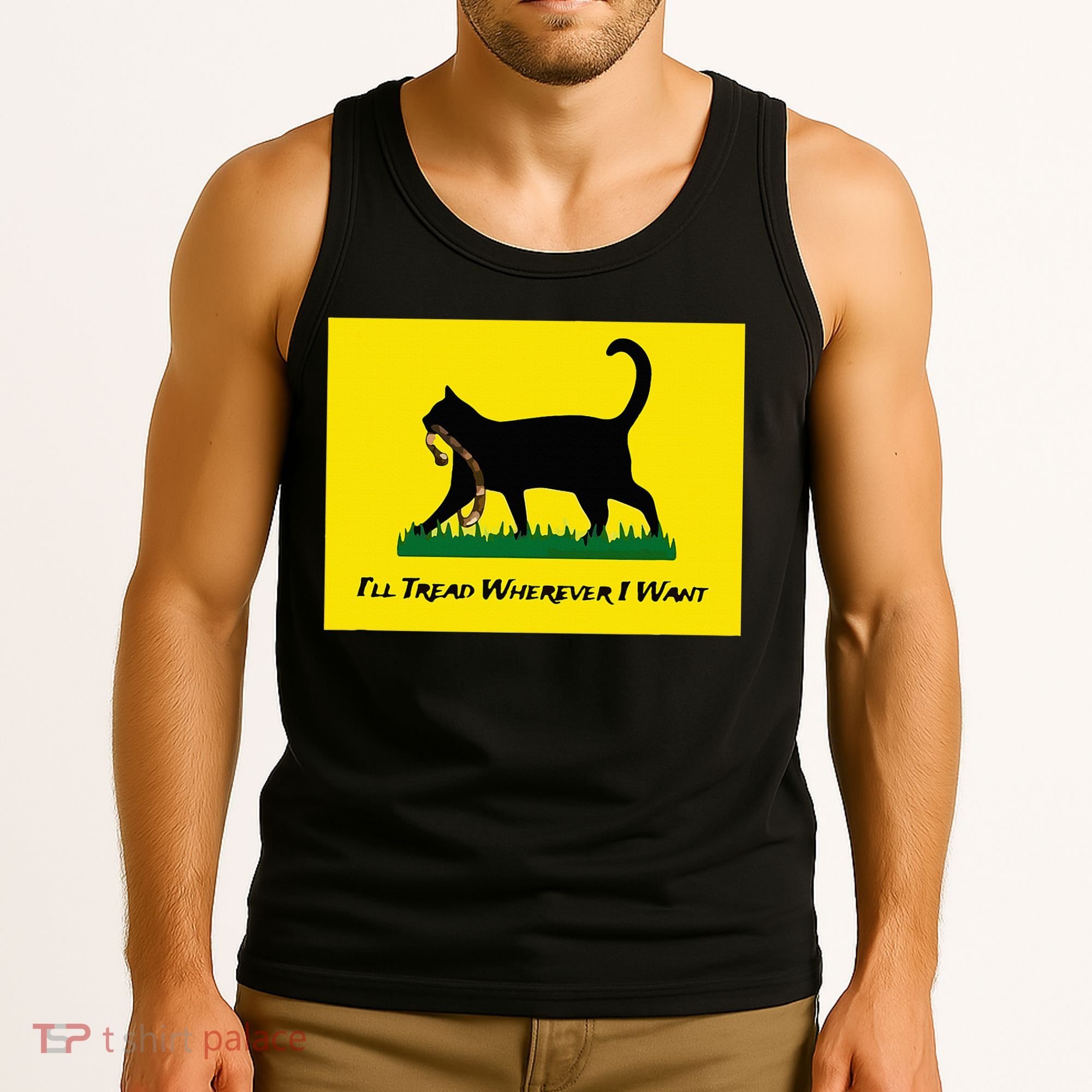 Cat Flag ILl Tread Wherever I Want Tank Top