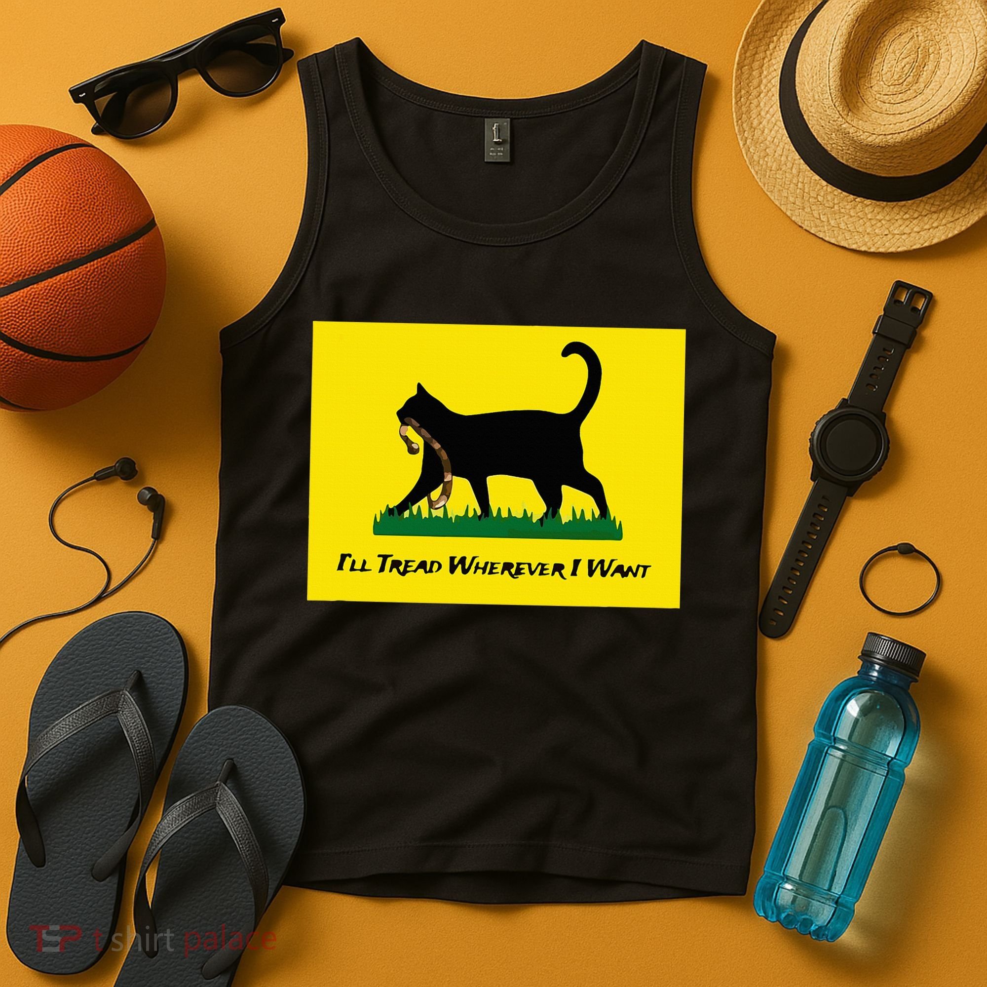 Cat Flag ILl Tread Wherever I Want Tank Top