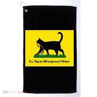 Cat Flag ILl Tread Wherever I Want Golf Towel thumb 0