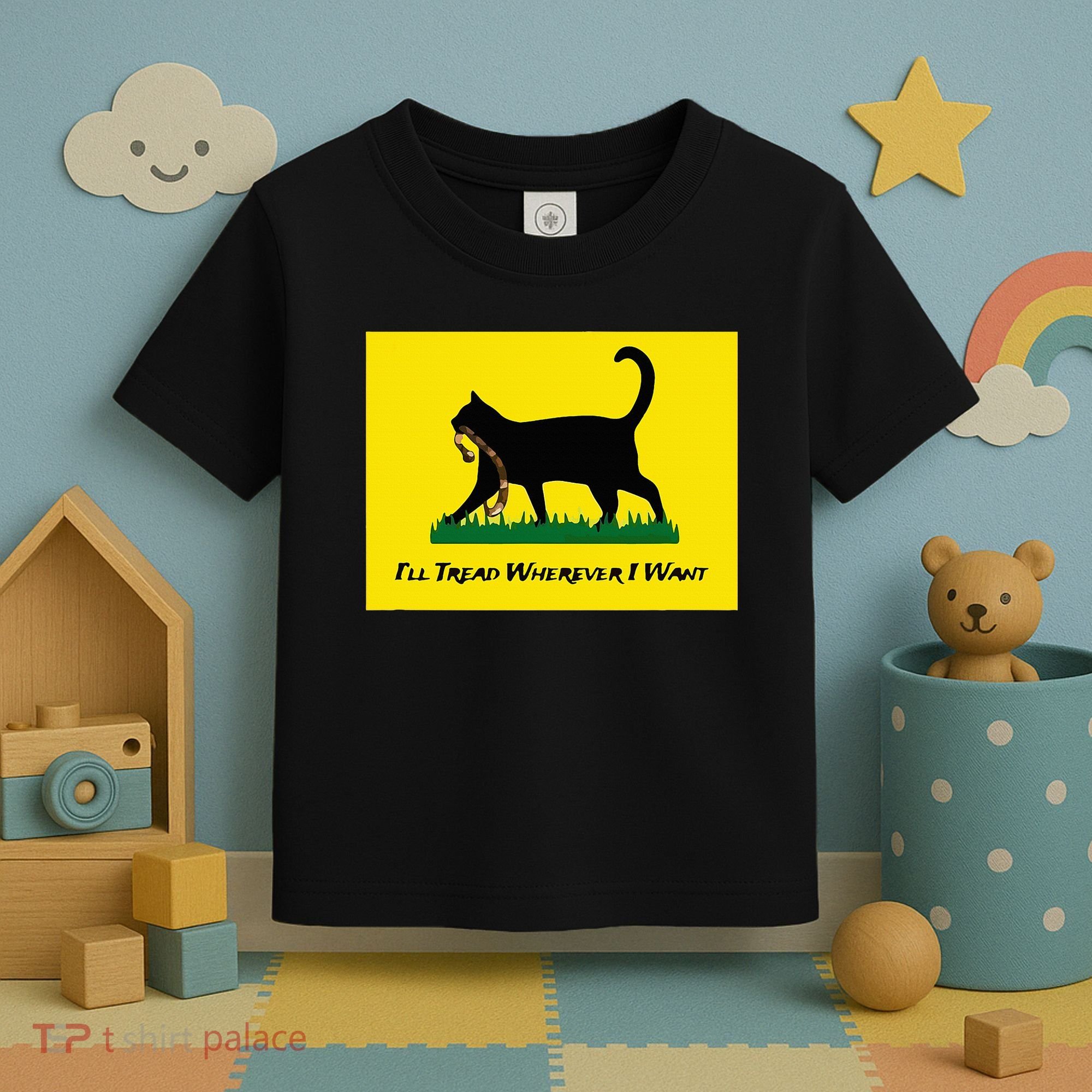 Cat Flag ILl Tread Wherever I Want Toddler T-Shirt