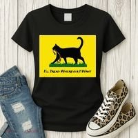 Cat Flag ILl Tread Wherever I Want Women's T-Shirt thumb 3
