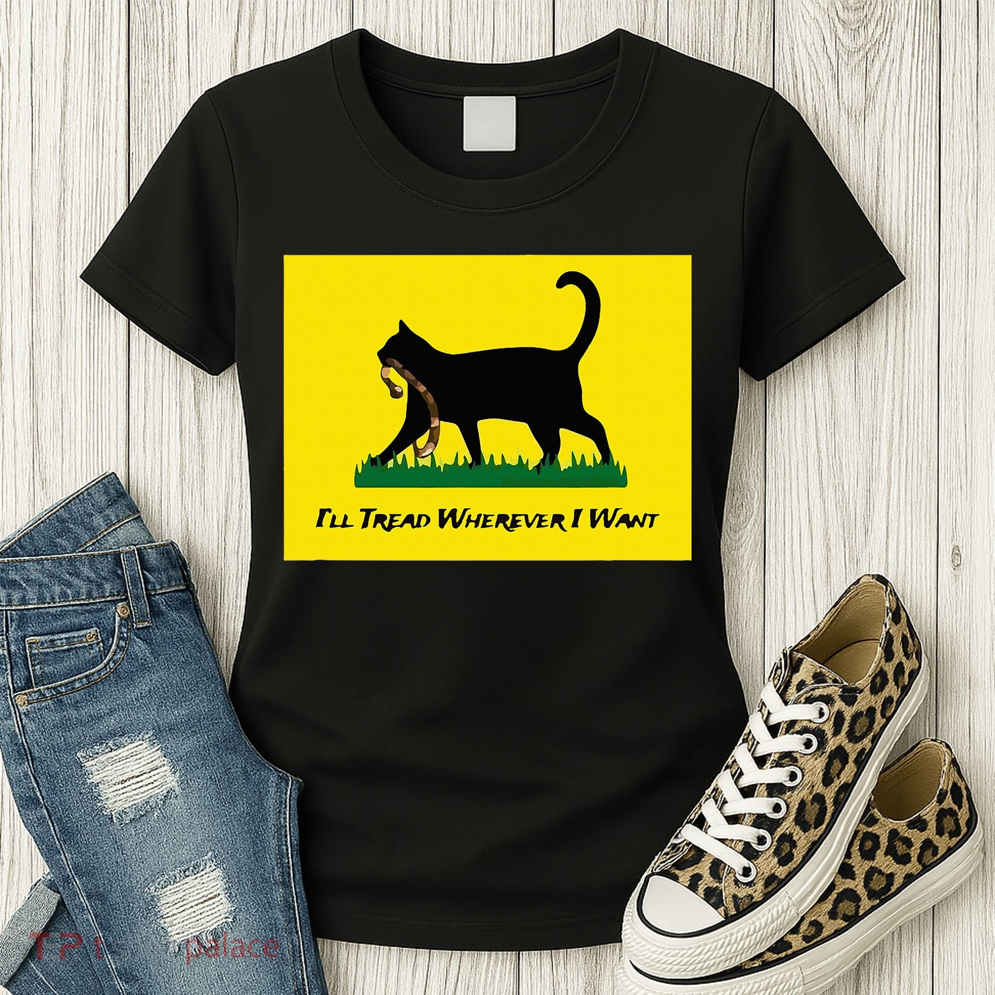 Cat Flag ILl Tread Wherever I Want Women's T-Shirt