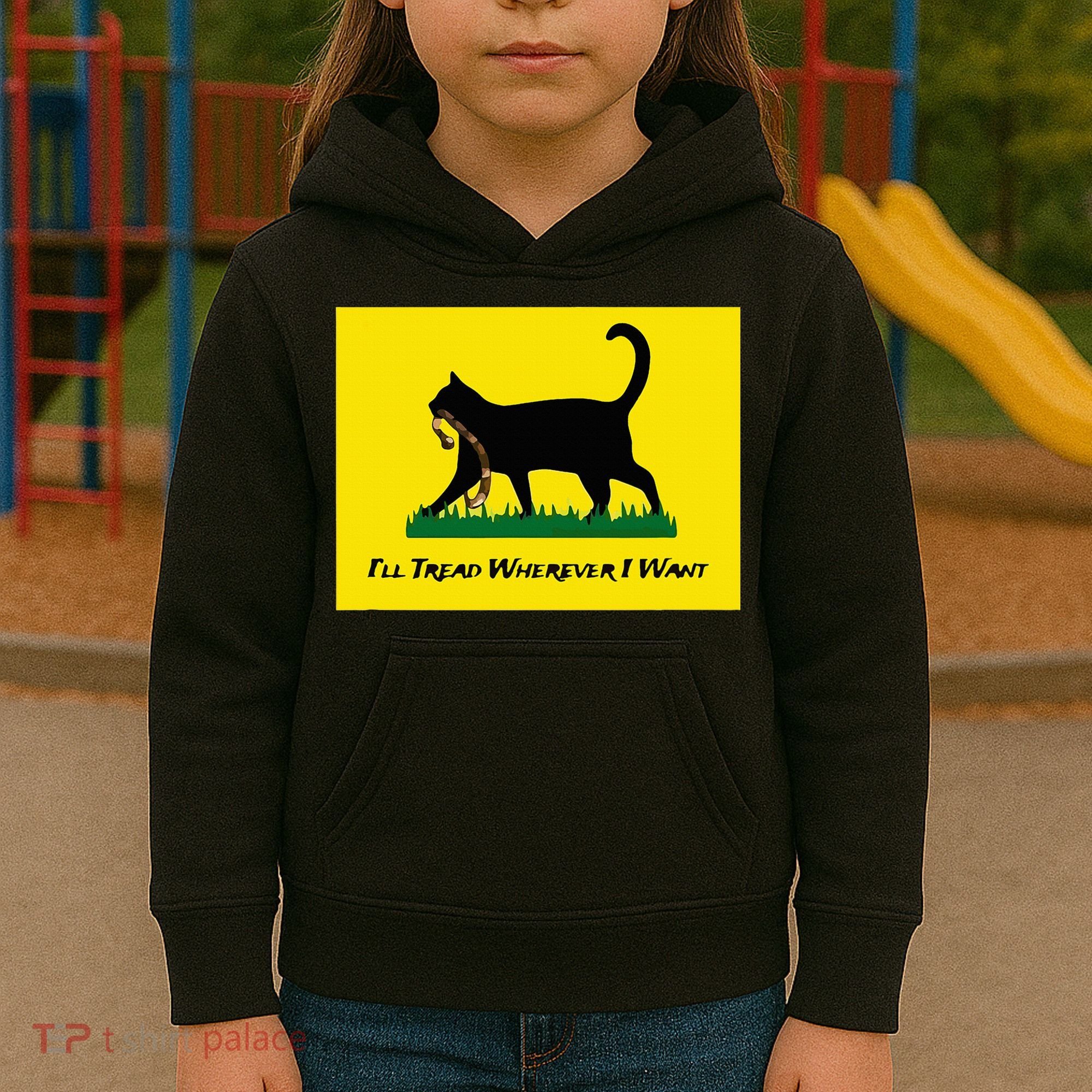 Cat Flag ILl Tread Wherever I Want Kids Hoodie