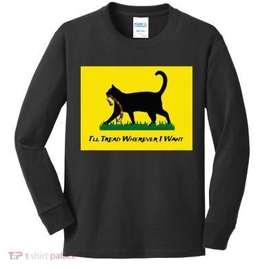 Cat Flag ILl Tread Wherever I Want Kids Long Sleeve Shirt