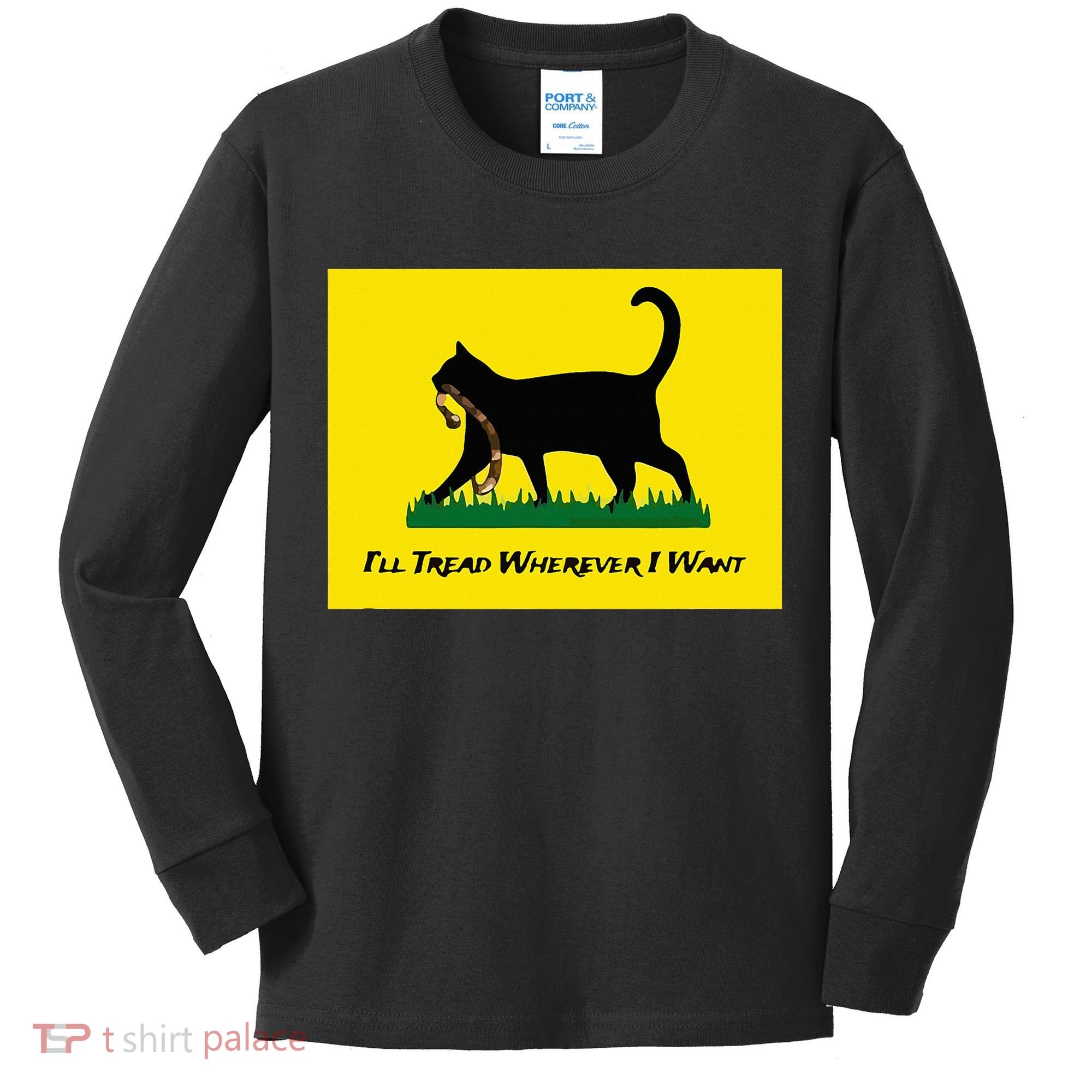 Cat Flag ILl Tread Wherever I Want Kids Long Sleeve Shirt