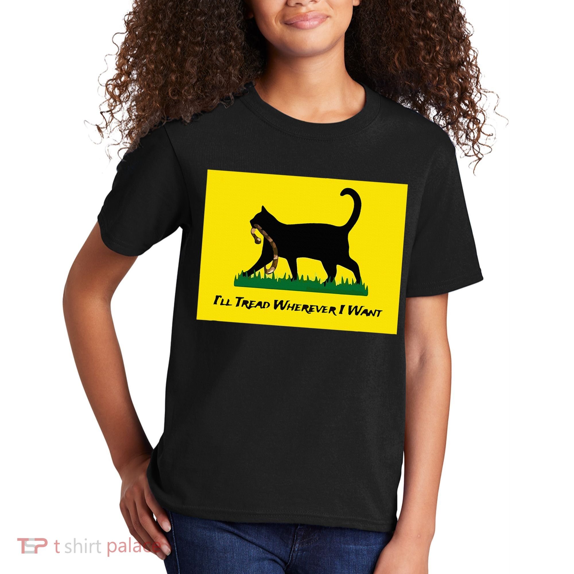 Cat Flag ILl Tread Wherever I Want Kids T-Shirt