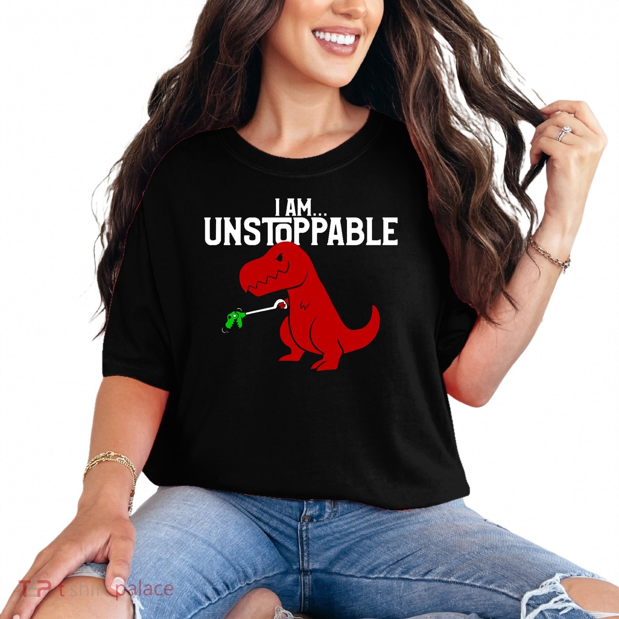 Cute & Funny I Am Unstoppable T-Rex Dinosaur Comfort Colors T-Shirt