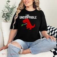 Cute & Funny I Am Unstoppable T-Rex Dinosaur Comfort Colors T-Shirt thumb 2