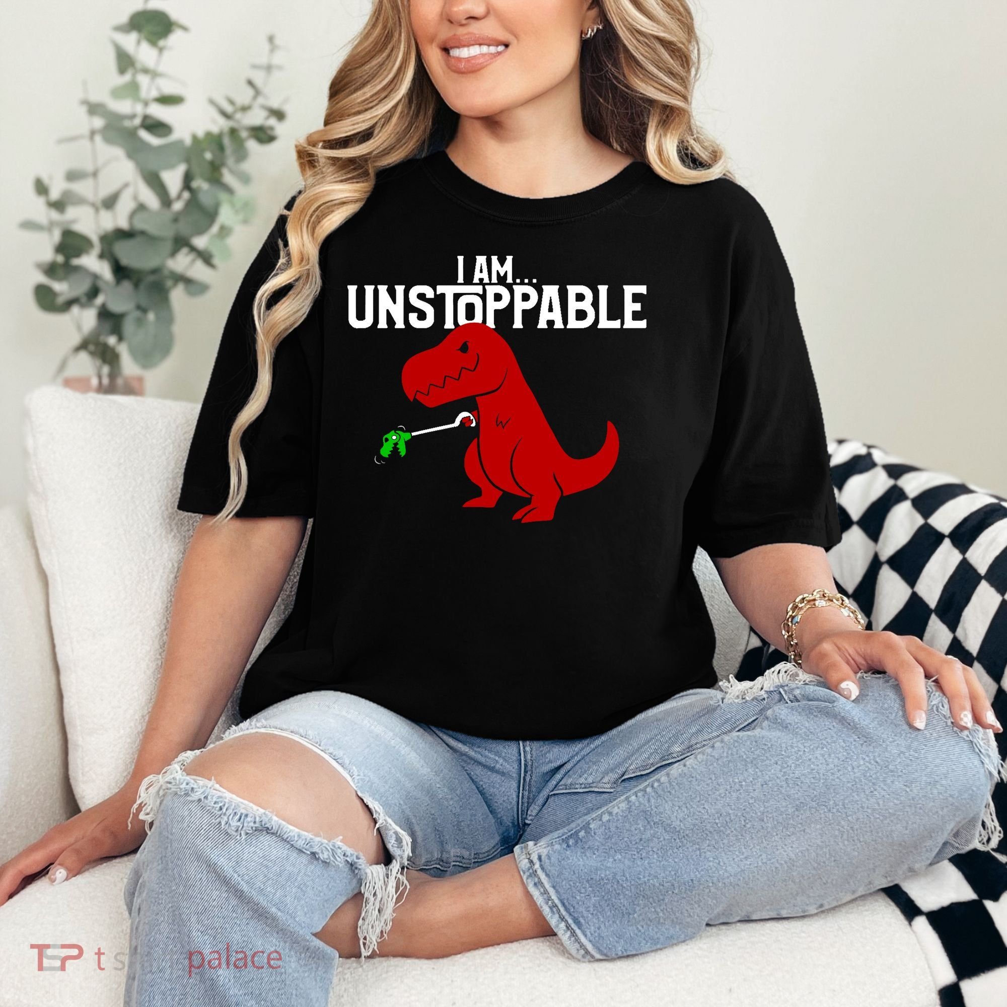 Cute & Funny I Am Unstoppable T-Rex Dinosaur Comfort Colors T-Shirt