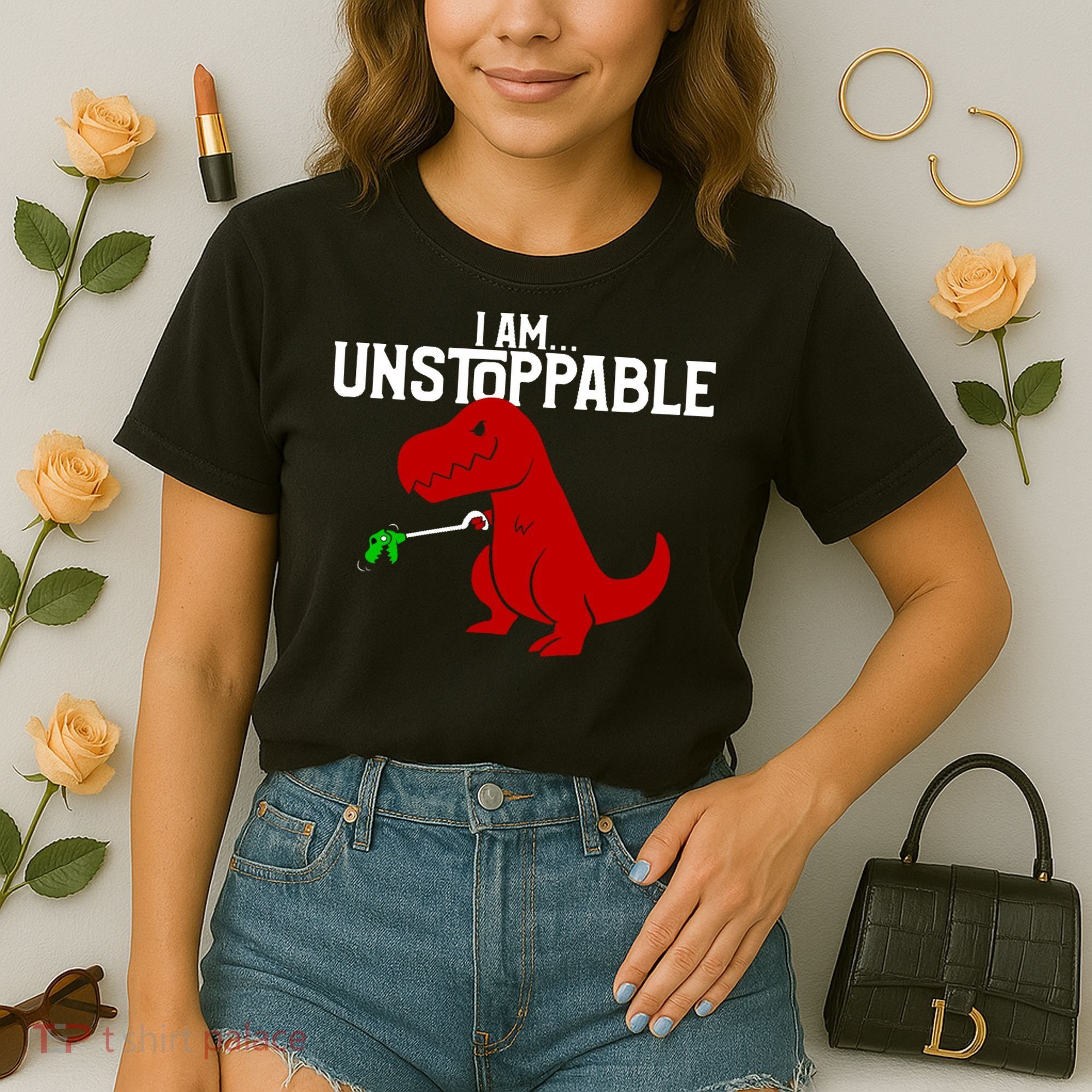 Cute & Funny I Am Unstoppable T-Rex Dinosaur Comfort Colors Boxy T-Shirt