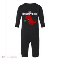 Cute & Funny I Am Unstoppable T-Rex Dinosaur Infant Fleece One Piece thumb 0