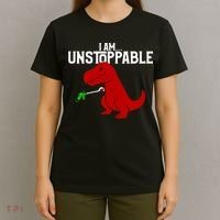 Cute & Funny I Am Unstoppable T-Rex Dinosaur T-Shirt thumb 4